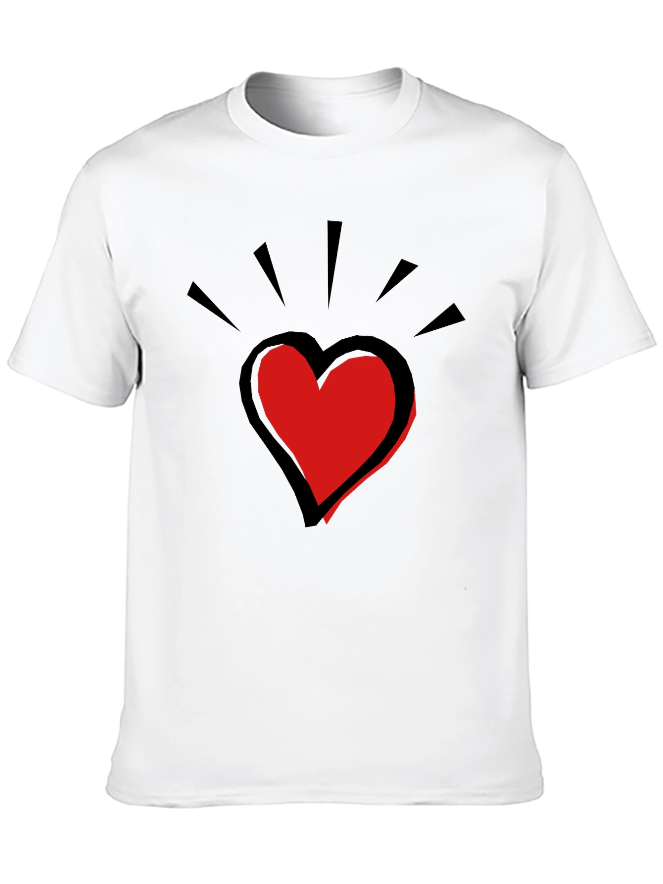 Black Heart Graphic Tee - Men's Black Casual Shirt view 10