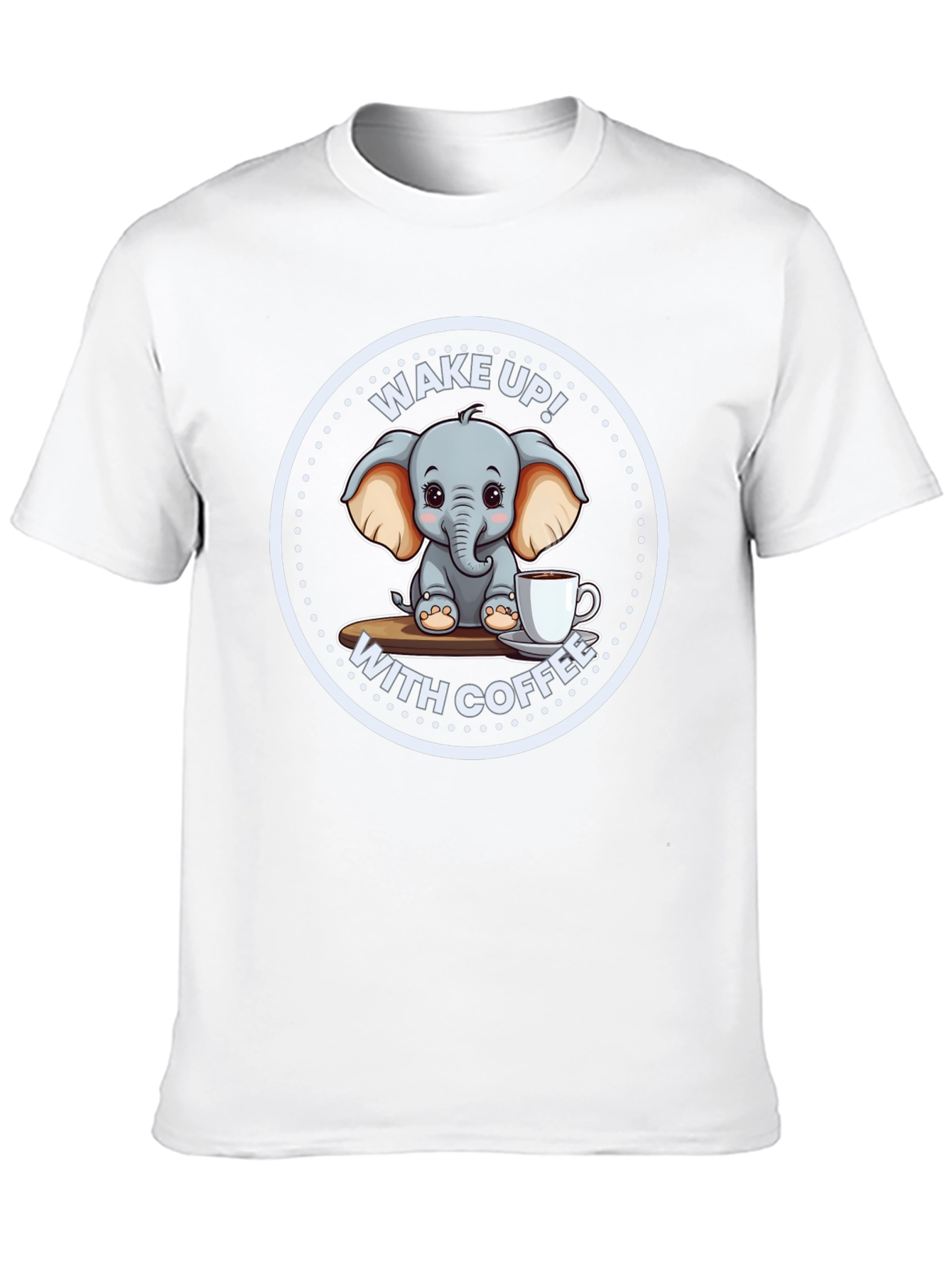 Black Cute Elephant Coffee T-Shirt view 10