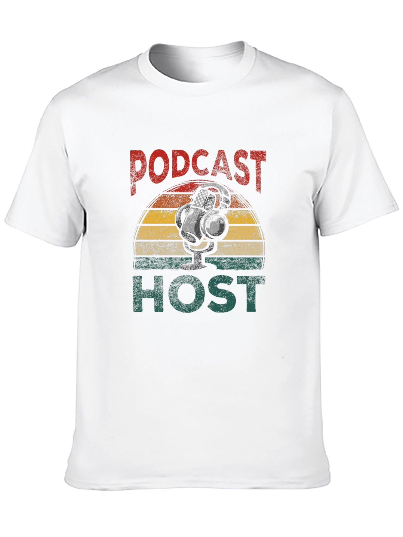 Black Podcast Host Retro Graphic T-Shirt view 10
