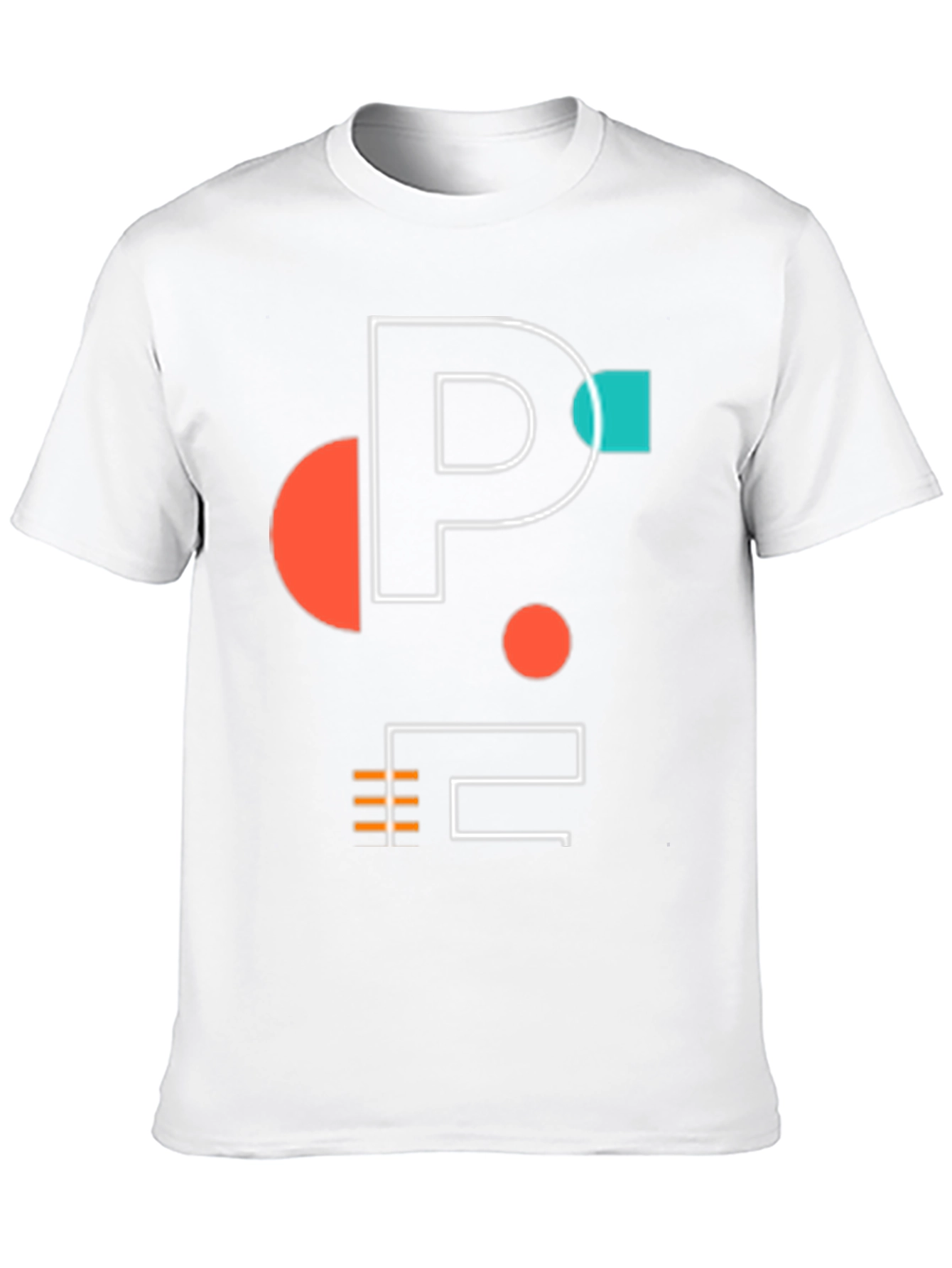Black Modern Graphic Tee - Geometric P Design view 10