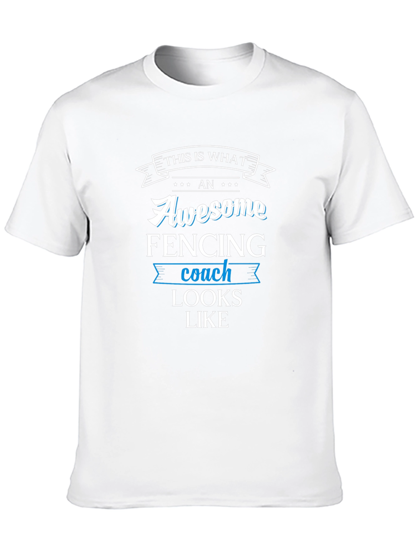 Black Awesome Fencing Coach Graphic T-Shirt view 10