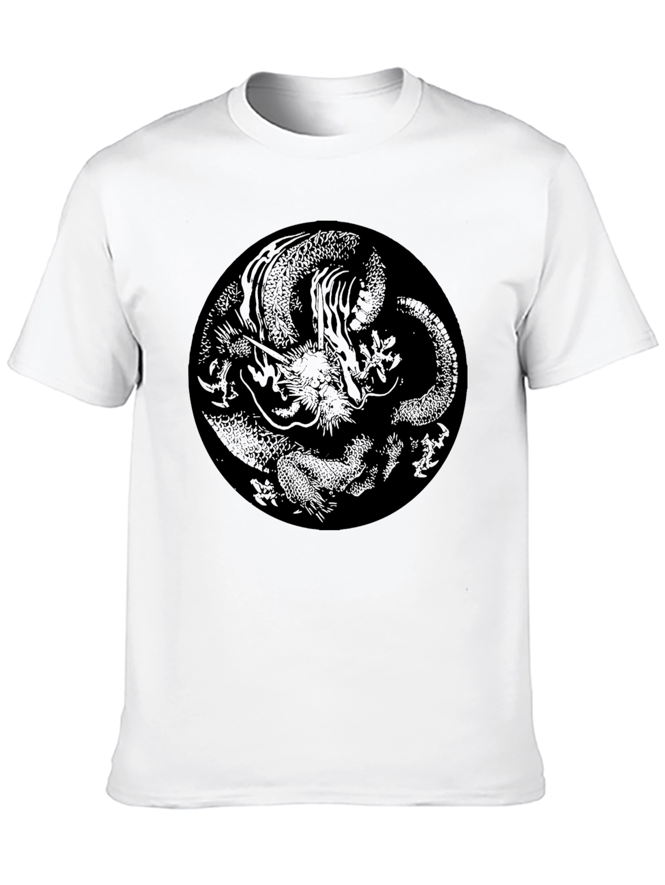 Black Dragon Circle Graphic Black T-Shirt view 10