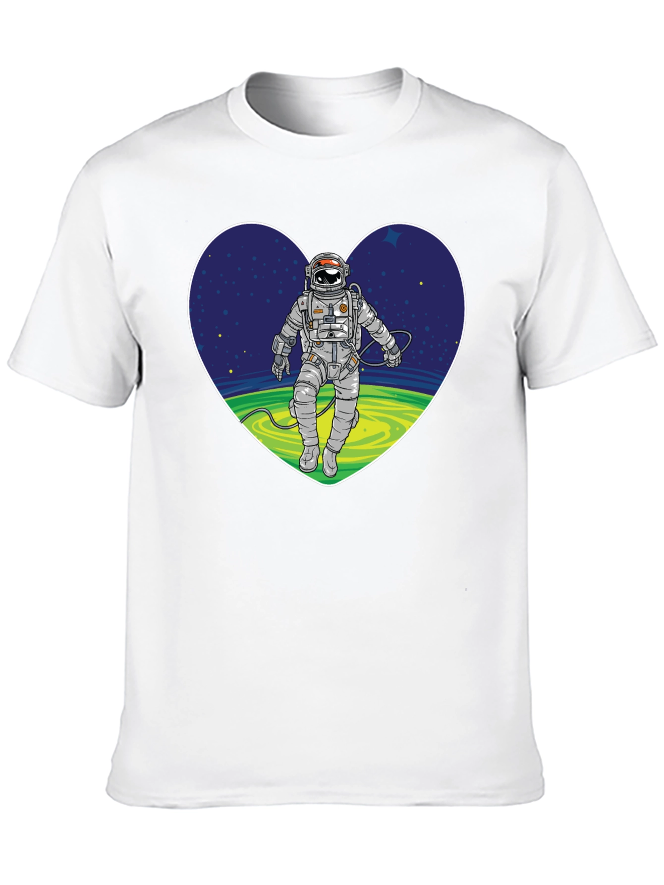 Black Astronaut in Heart Graphic T-Shirt view 10