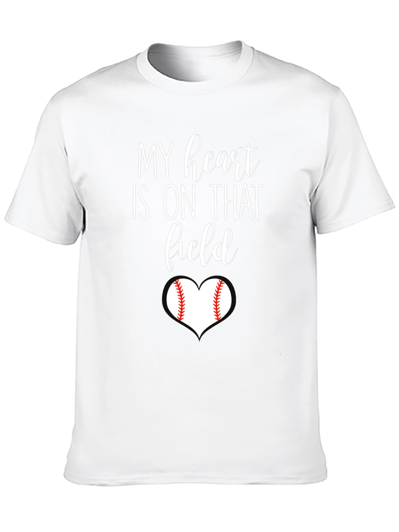 Black My Heart is On That Field Baseball T-Shirt view 10
