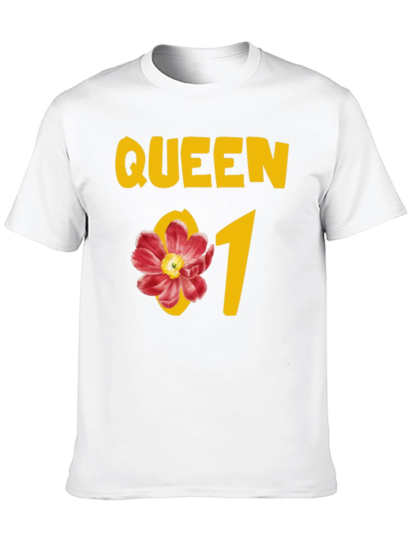 Black Queen Floral Graphic Tee - Black Cotton T-Shirt view 10
