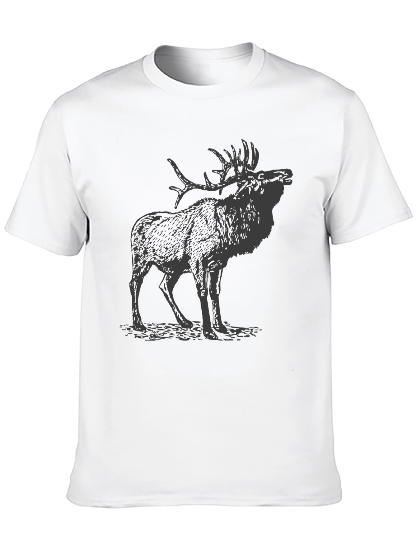 Black Black T-Shirt with Elk Print view 10
