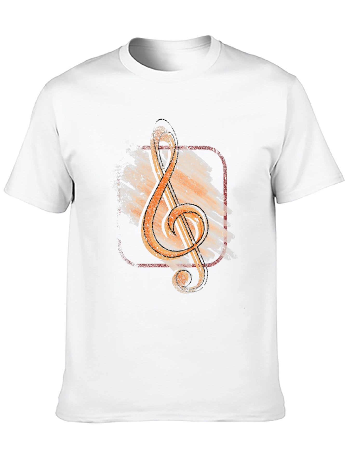 Black Vintage Music Treble Clef Graphic T-Shirt view 10