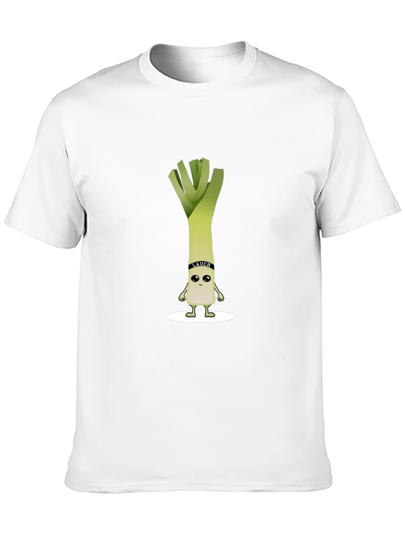 Black Funny Leek Cartoon Black T-Shirt view 10