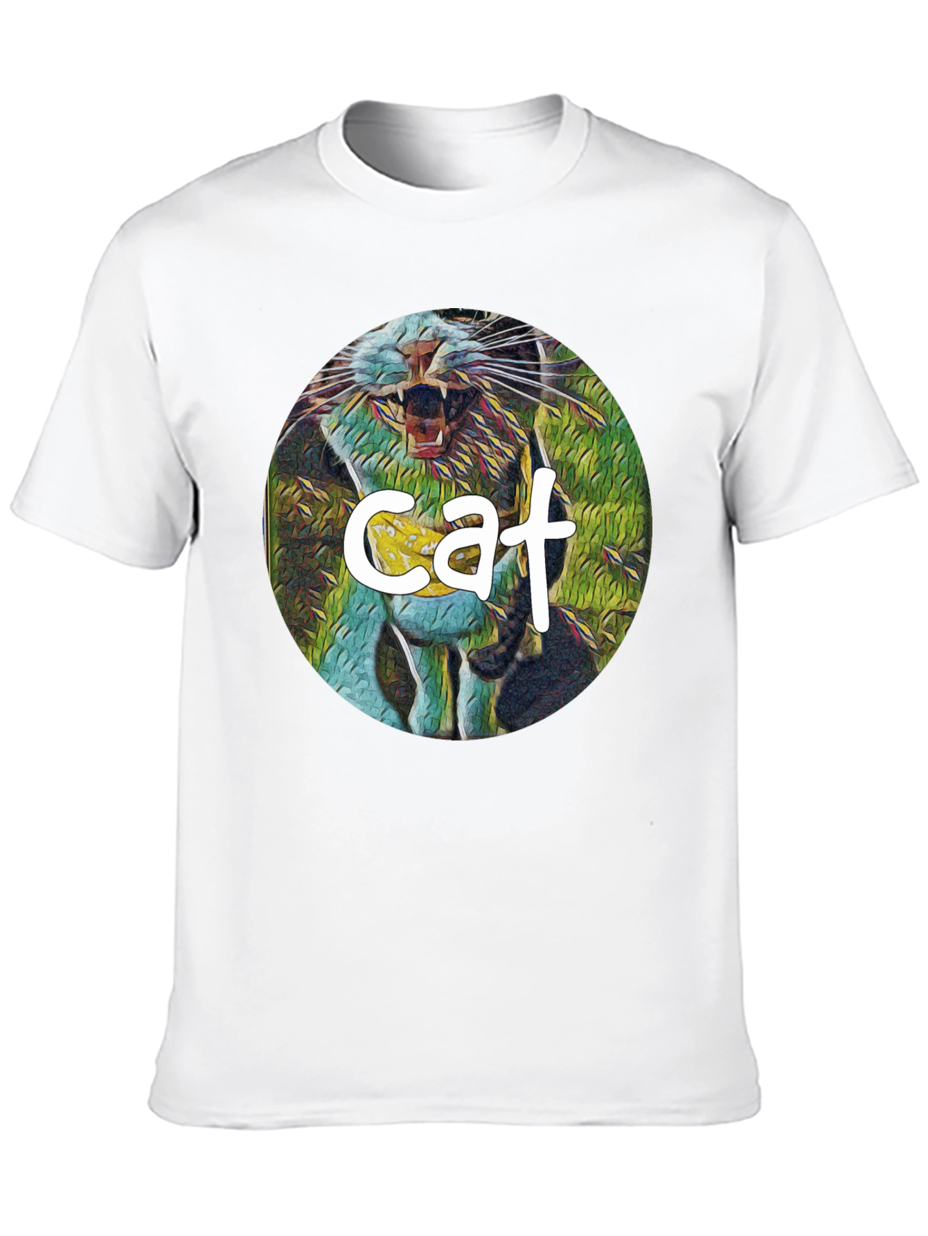 Black Cat Graphic Print Black T-Shirt view 10