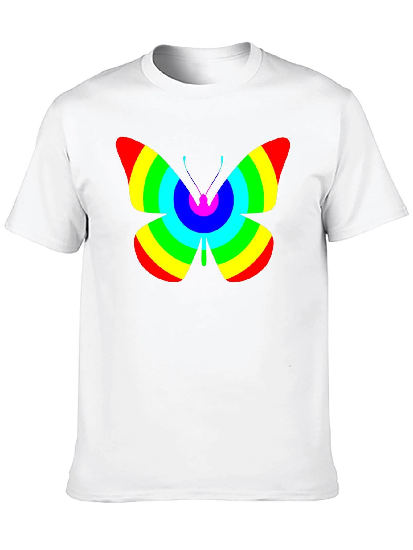 Black Rainbow Butterfly Graphic Black T-Shirt view 10