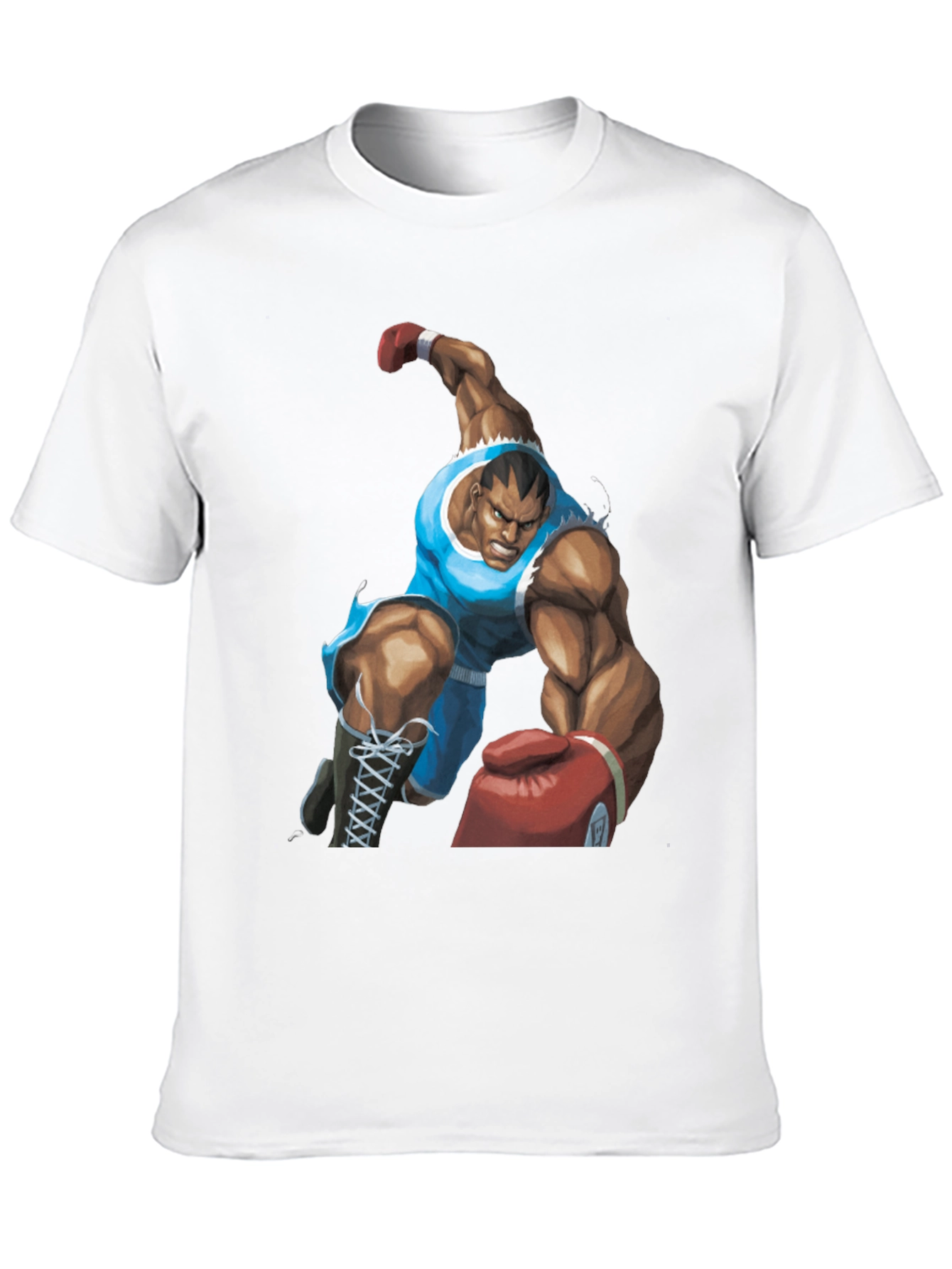 Black Bald Boxer Punch Out Style Black T-Shirt view 10