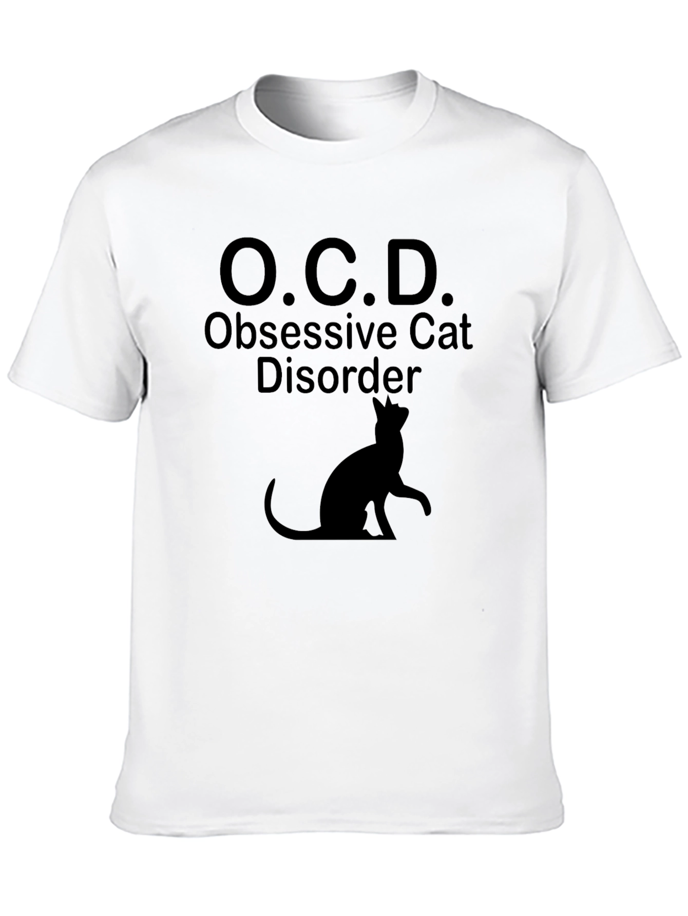 Black OCD Obsessive Cat Disorder Funny T-Shirt view 10