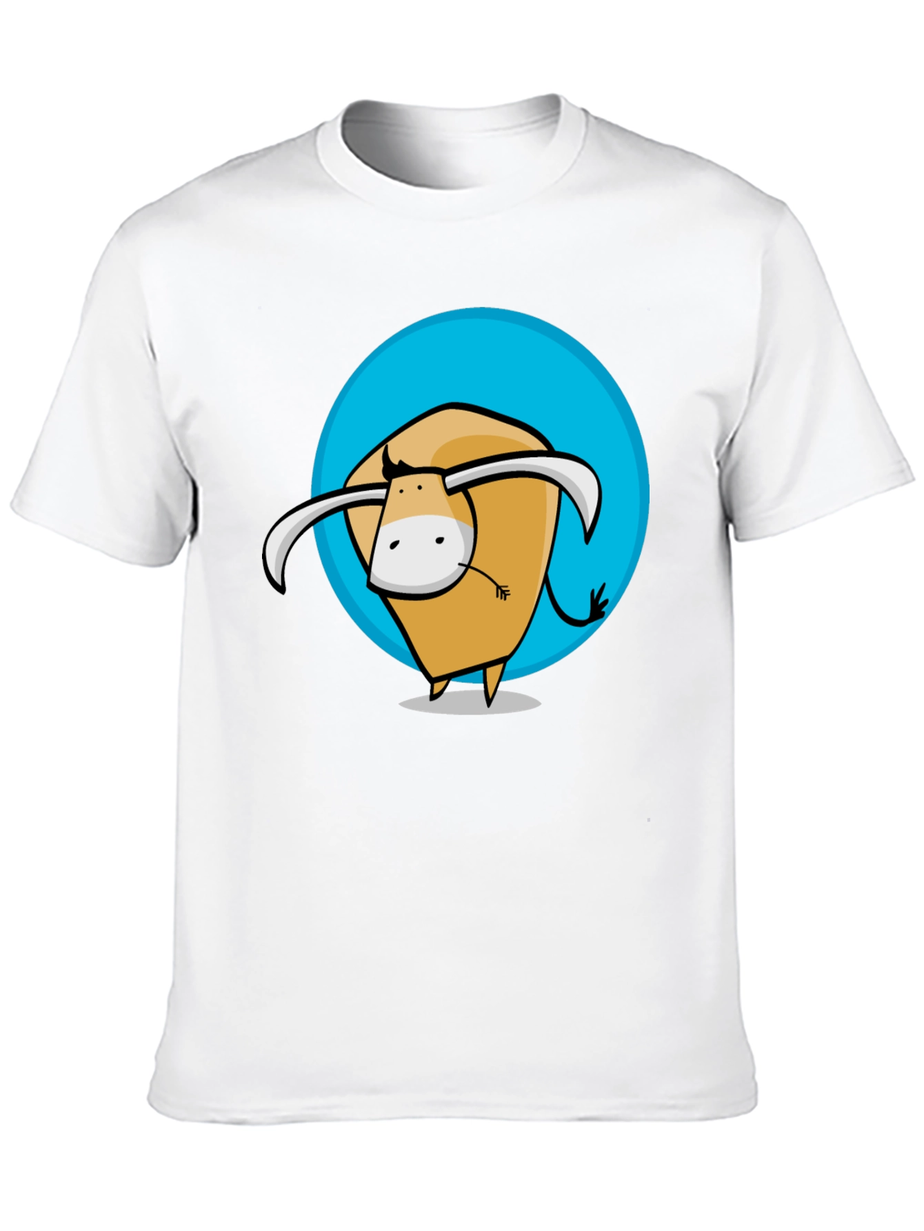 Black Cartoon Bull Graphic Tee - Stylish Men's Black T-Shirt view 10