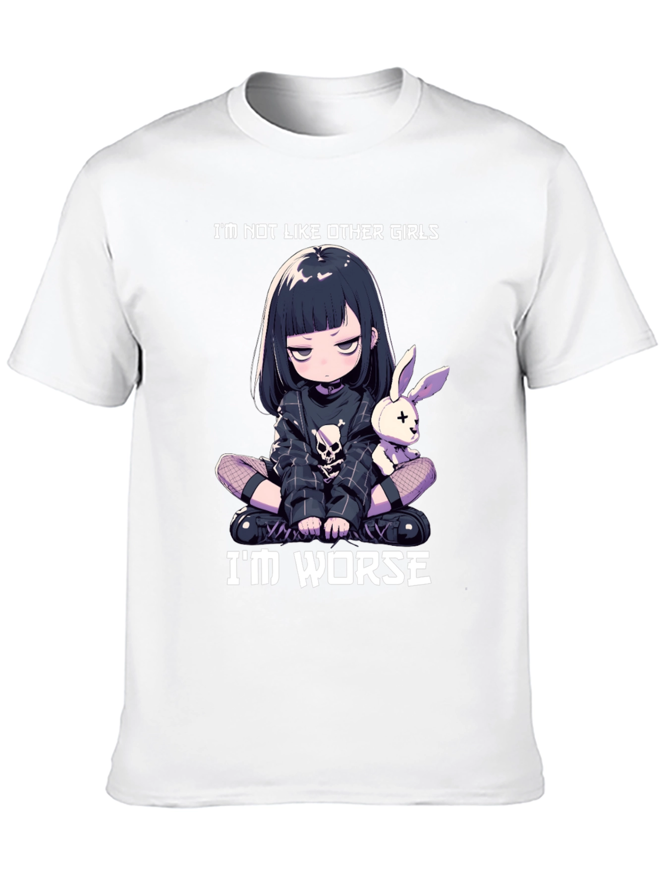 Black Edgy Anime Girl T-Shirt - I'm Not Like Other Girls - I'm Worse view 10