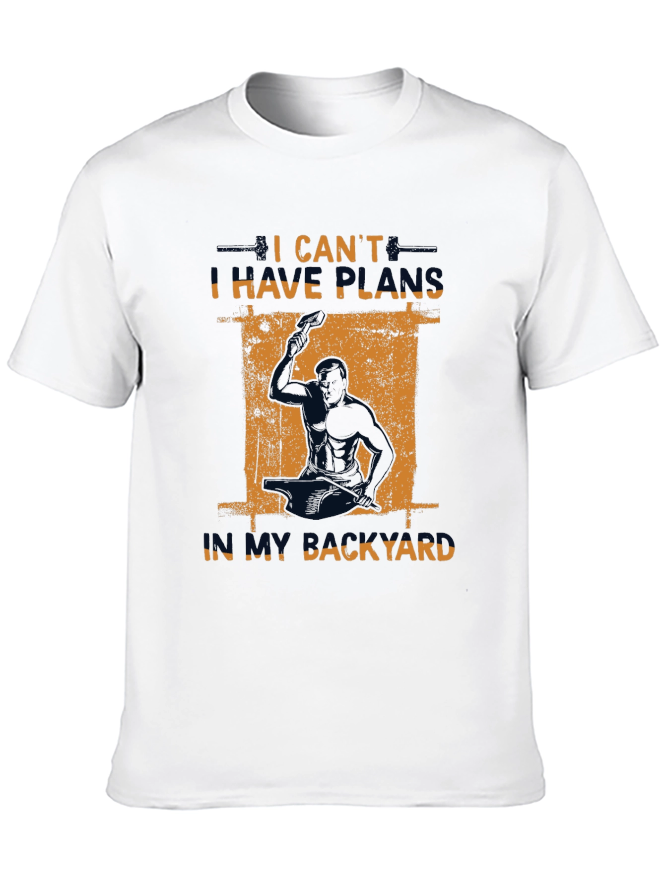 Black I Can't I Have Plans In My Backyard T-Shirt view 10