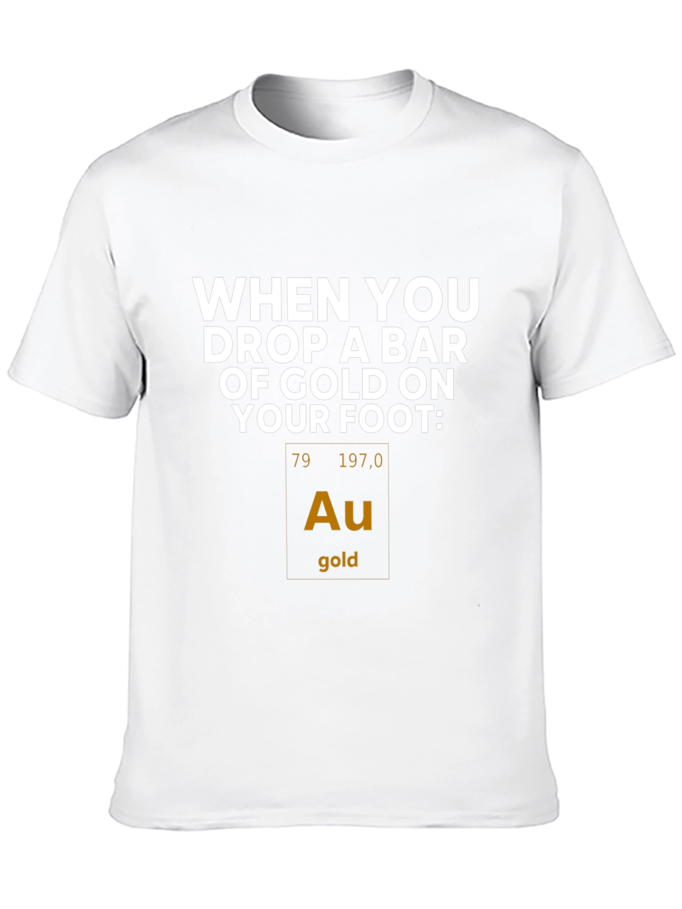 Black Funny Gold Element Periodic Table T-Shirt view 10