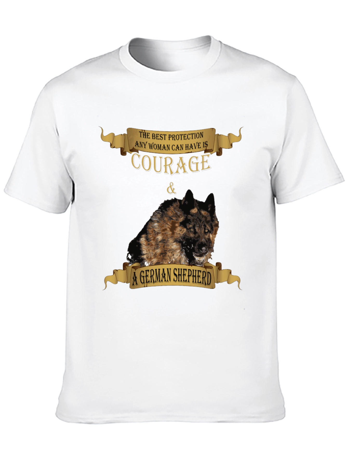 Black Courage & German Shepherd T-Shirt - Best Protection view 10