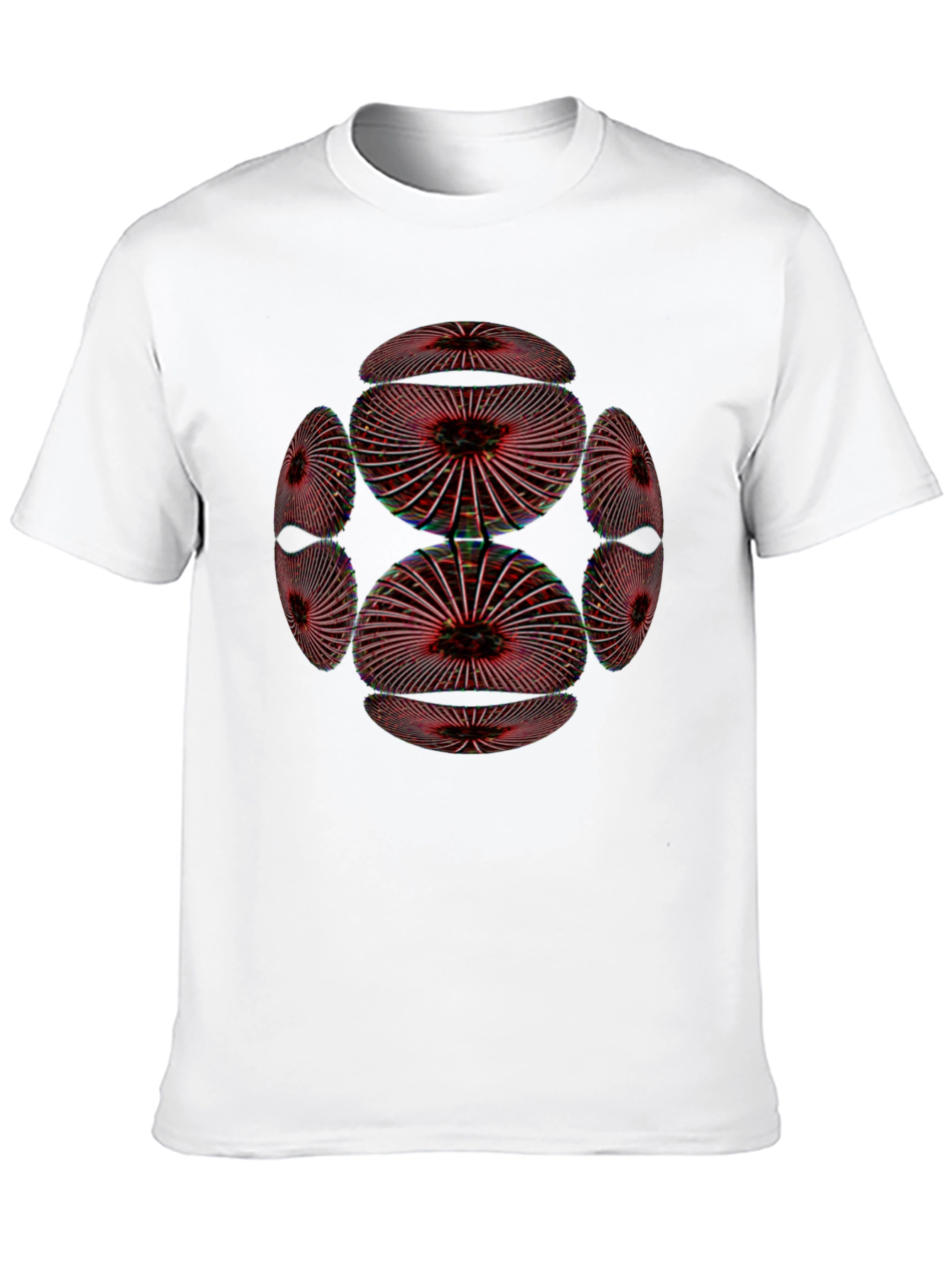 Black Abstract Geometric Pattern Black T-Shirt view 10