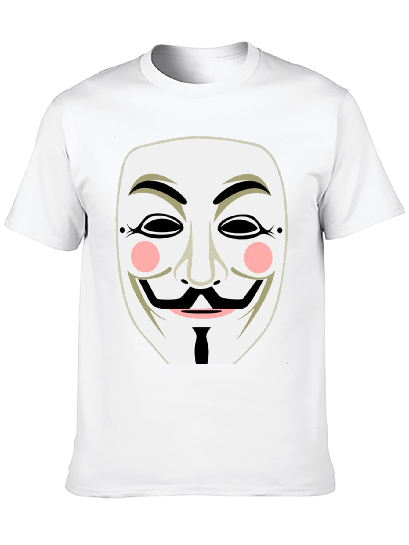 Black Anonymous Mask Graphic Tee - Black Cotton T-Shirt view 10