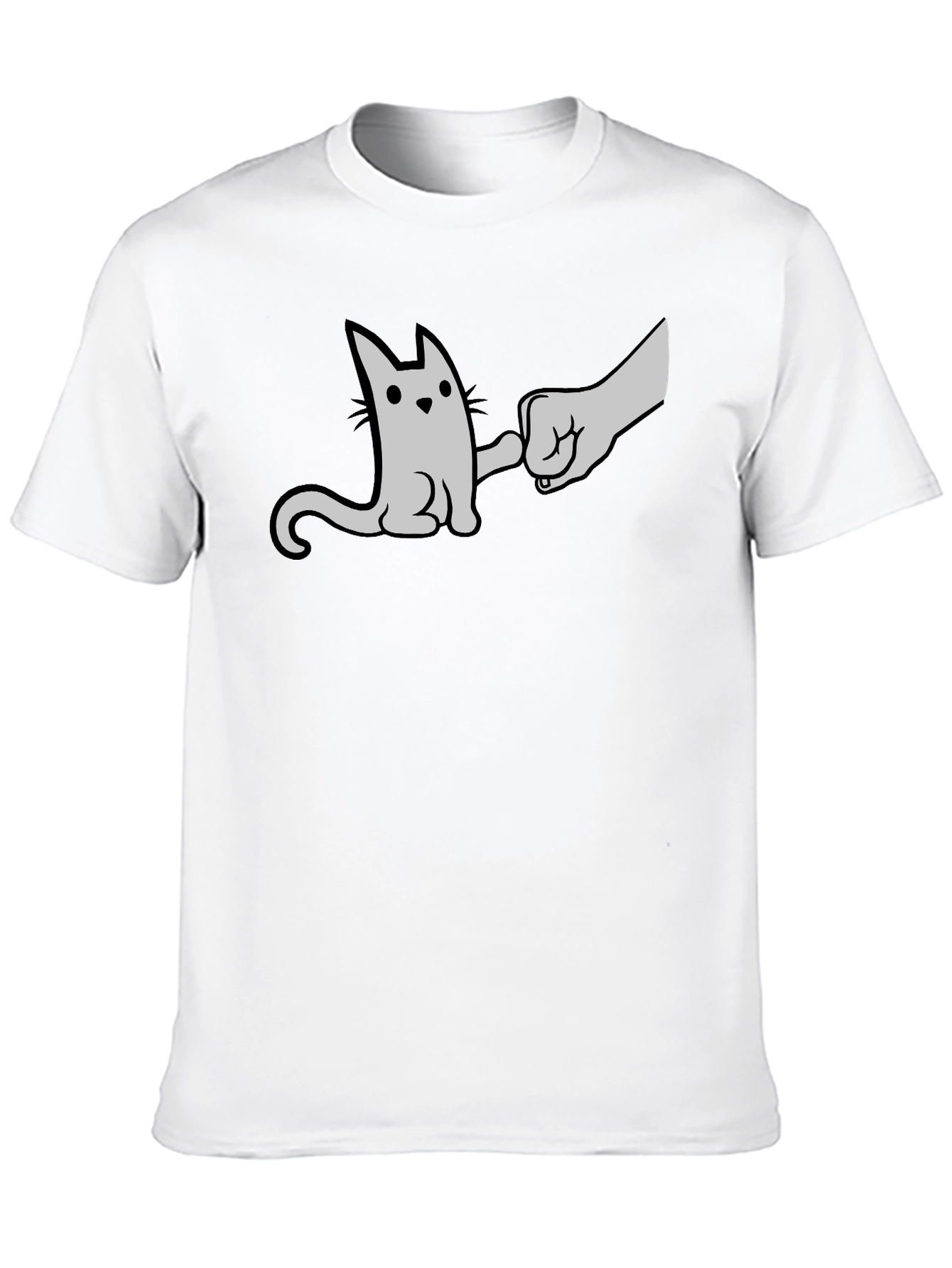 Black Cat Fist Bump Graphic T-Shirt - Black view 10
