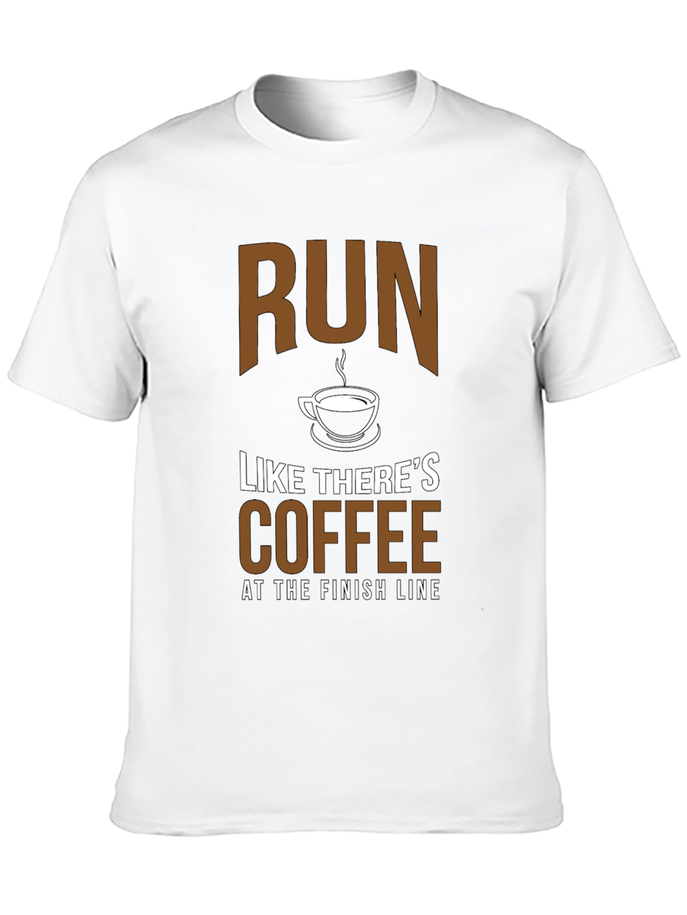 Black Run Like There's Coffee T-Shirt - Funny Running Tee view 10