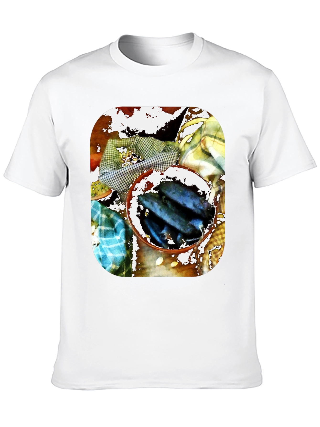 Black Artistic Fish Bowl Graphic Tee - Unique Design view 10