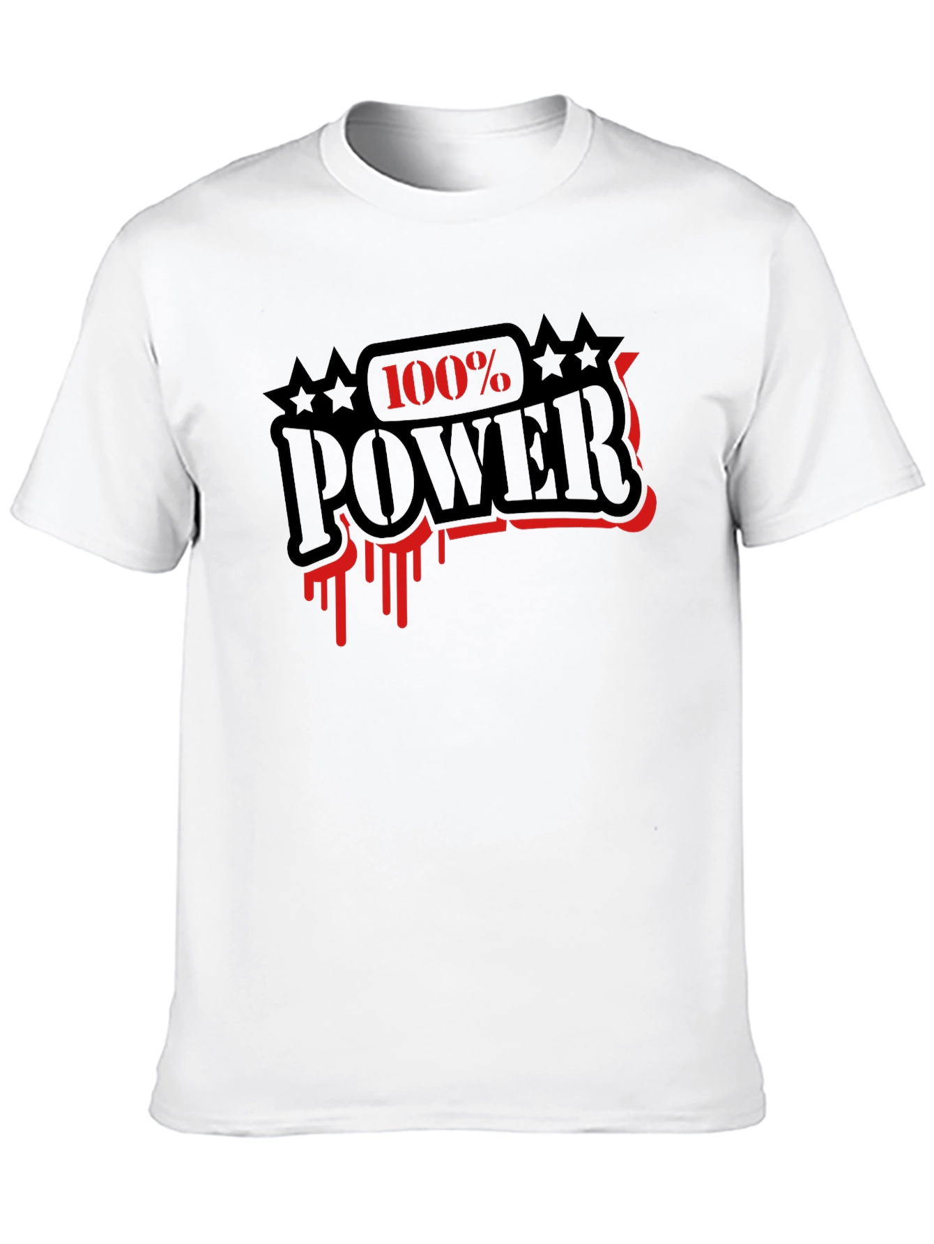 Black 100% Power Graphic T-Shirt - Black view 10