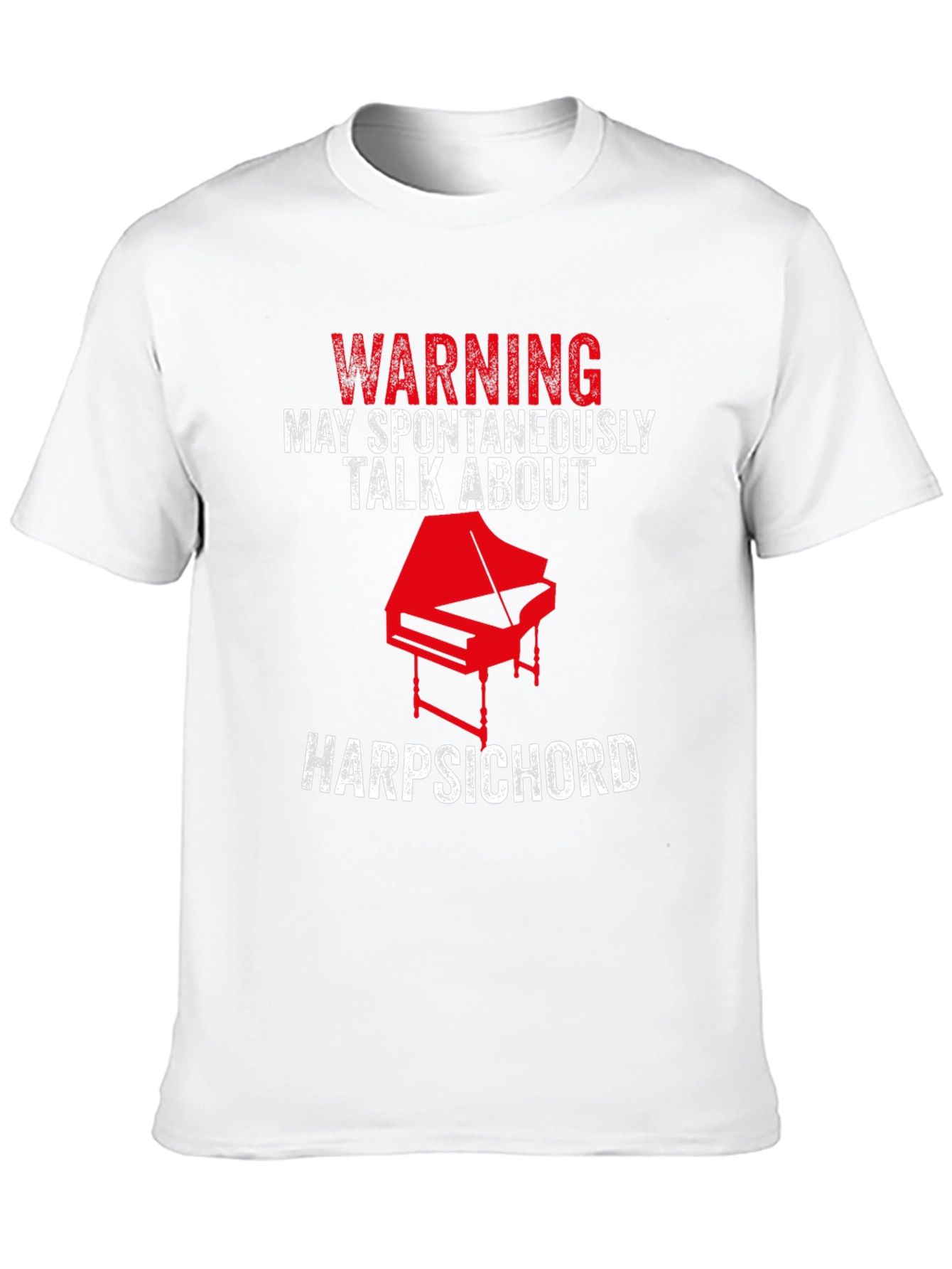 Black Warning: May Spontaneously Talk About Harpsichord T-Shirt view 10