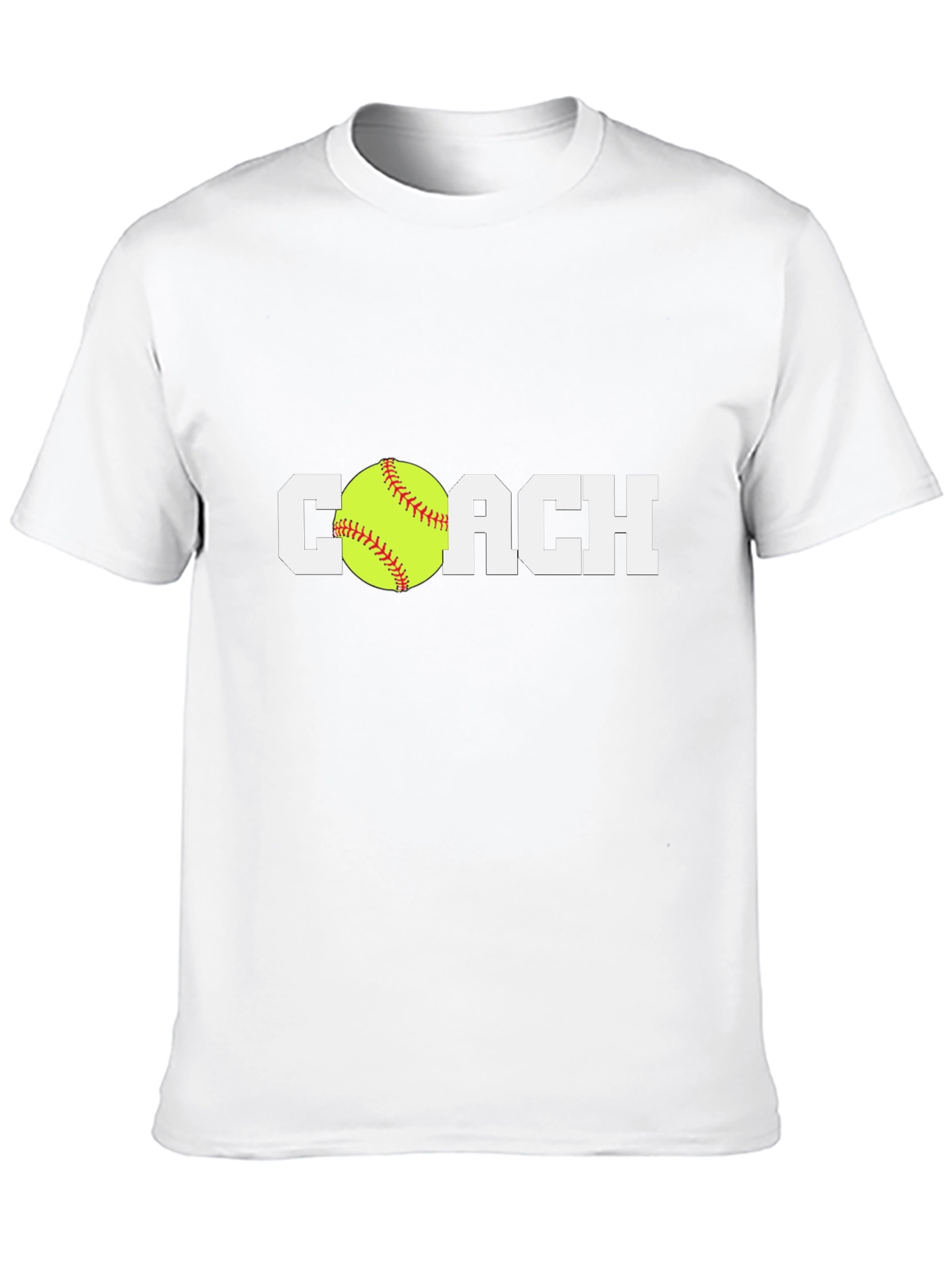 Black Softball Coach T-Shirt - Black Cotton Tee view 10