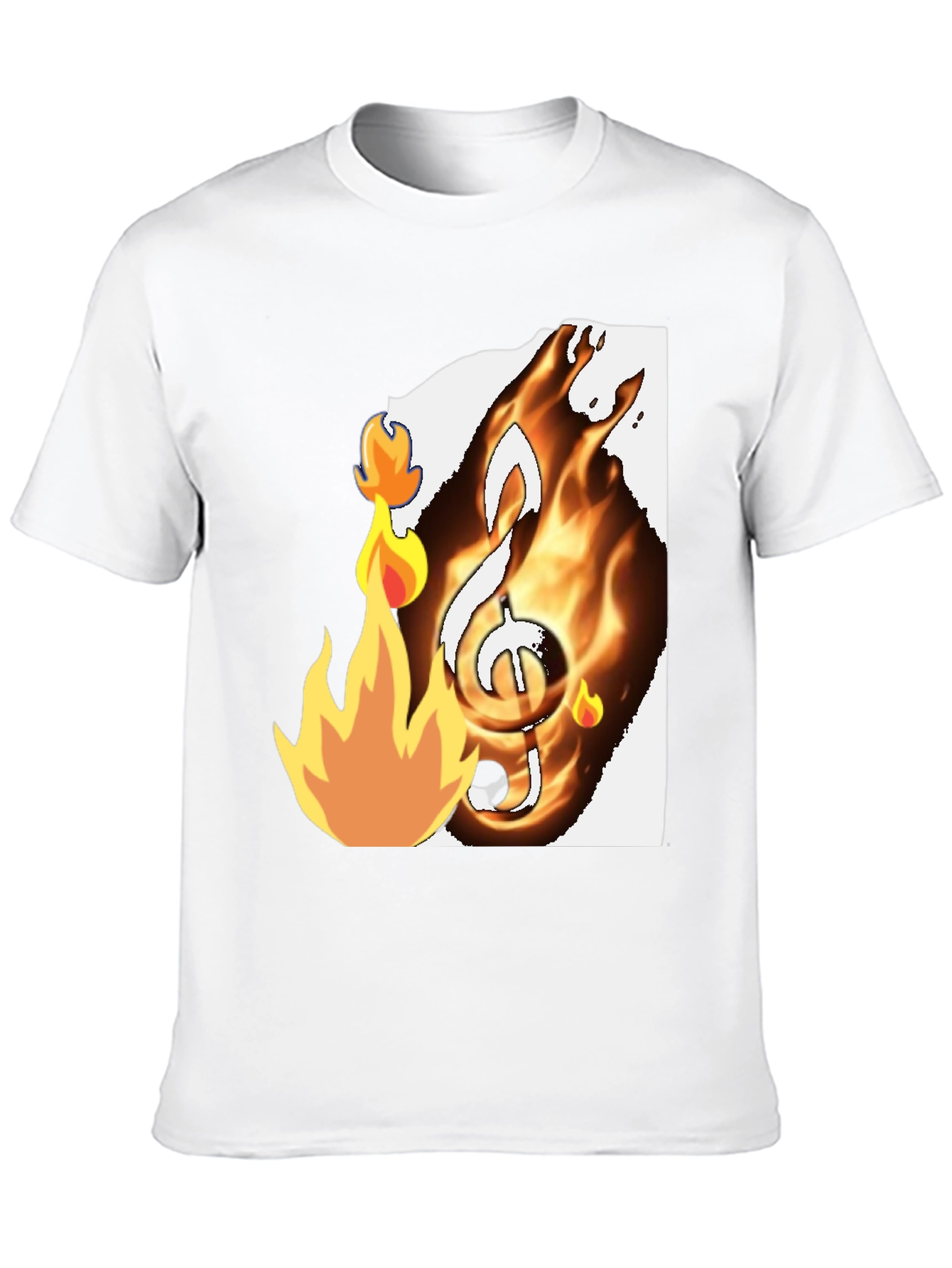 Black Fiery Music Note Graphic T-Shirt - Black view 10