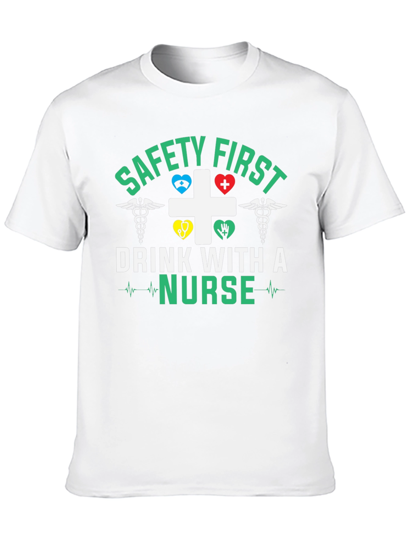 Black Safety First Drink With a Nurse T-Shirt view 10