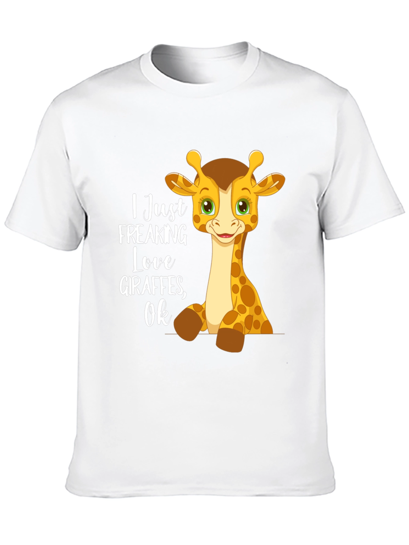 Black Giraffe Lover Graphic Tee - I Freaking Love Giraffes OK view 10