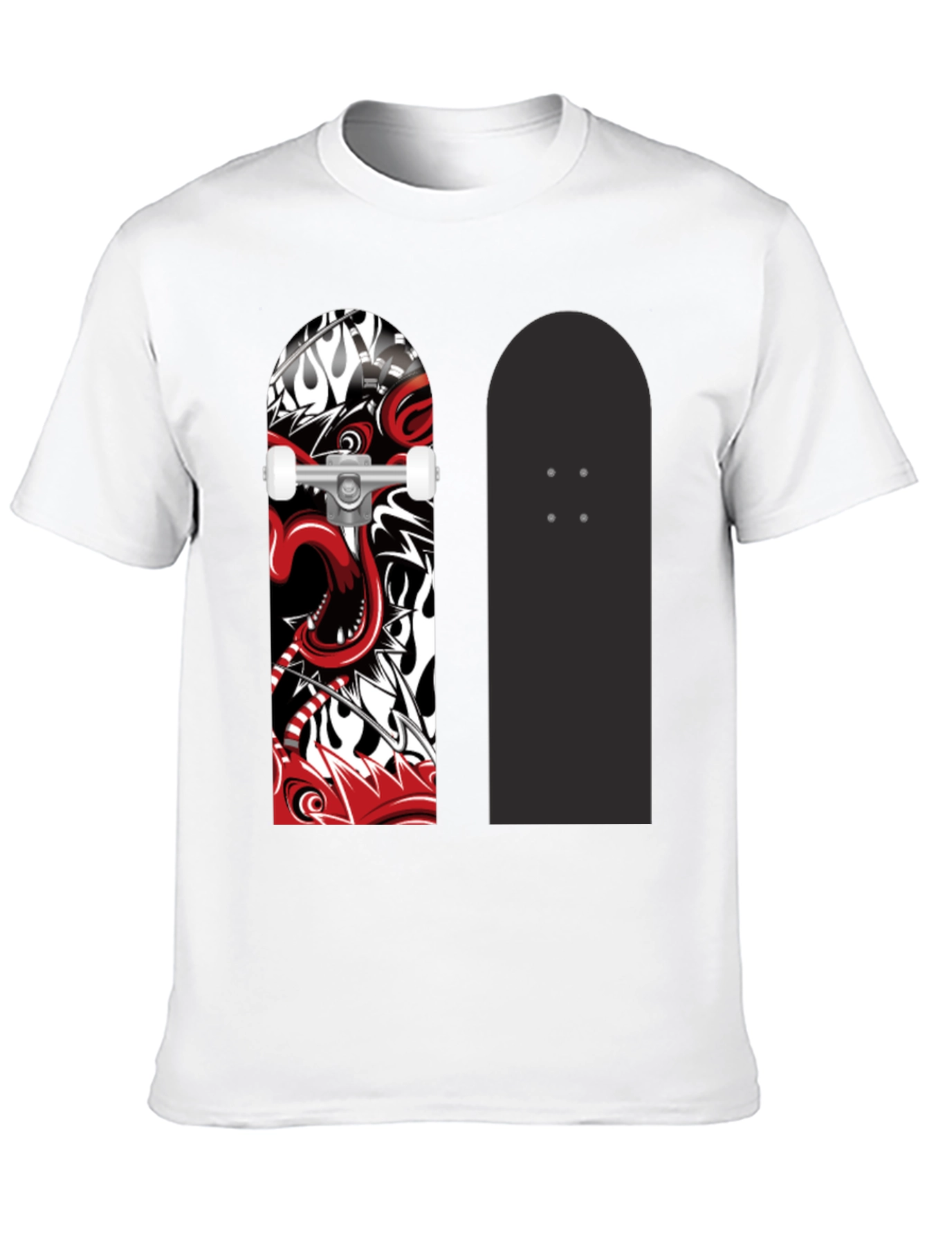 Black Skateboard Graphic Print Black T-Shirt view 10