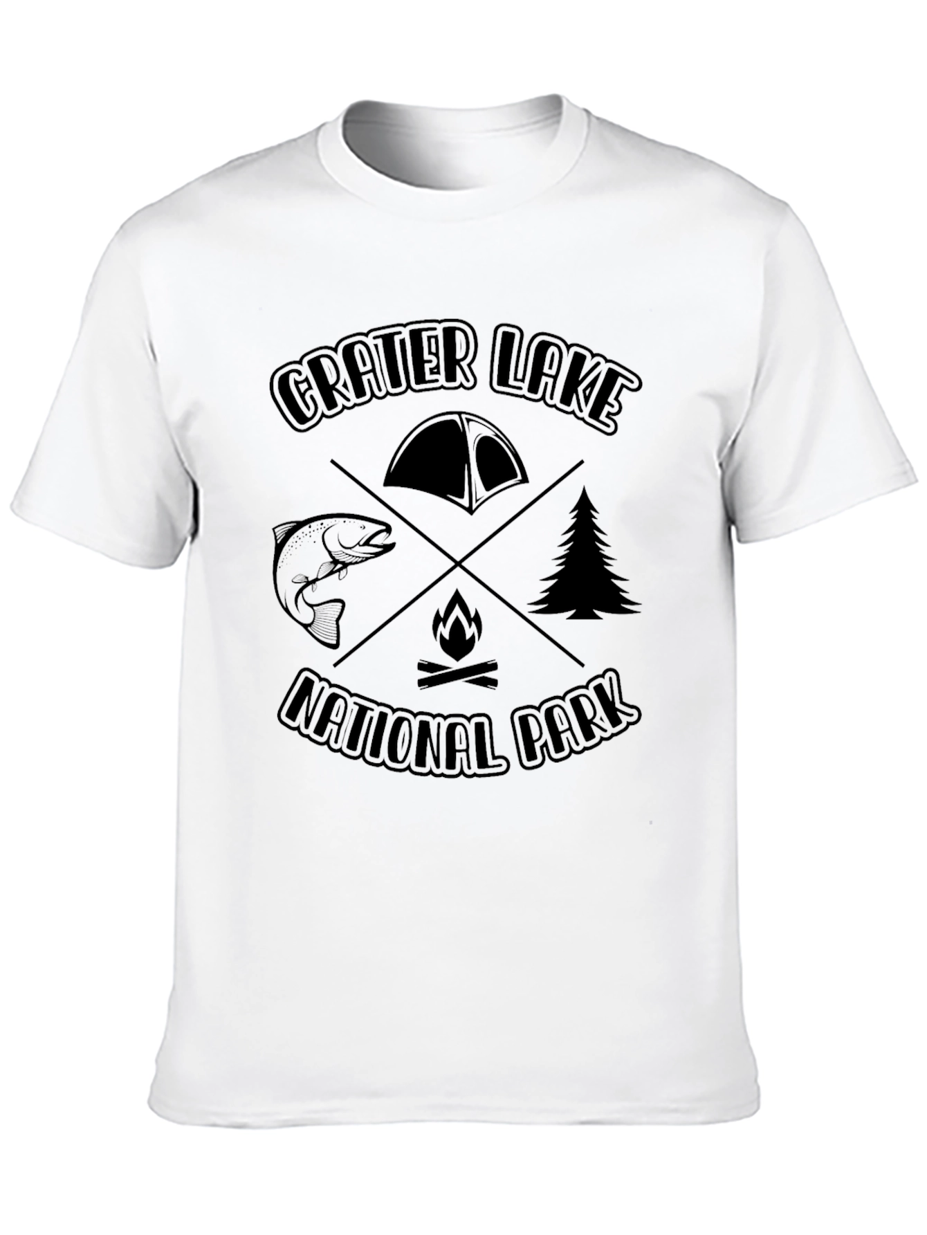 Black Crater Lake National Park Black Graphic Tee view 10