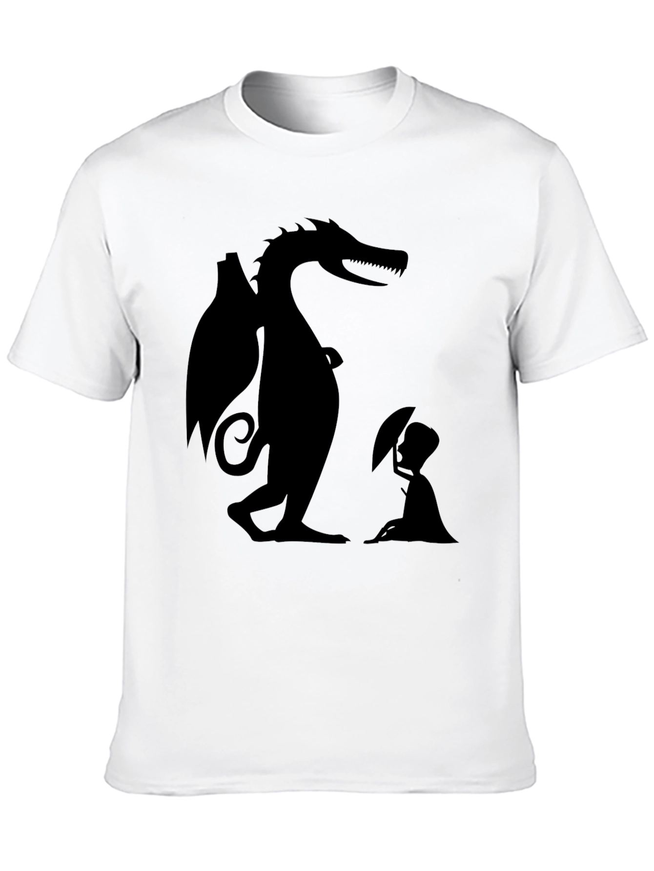 Black Dragon and Boy Graphic Tee - Black Cotton Blend view 10