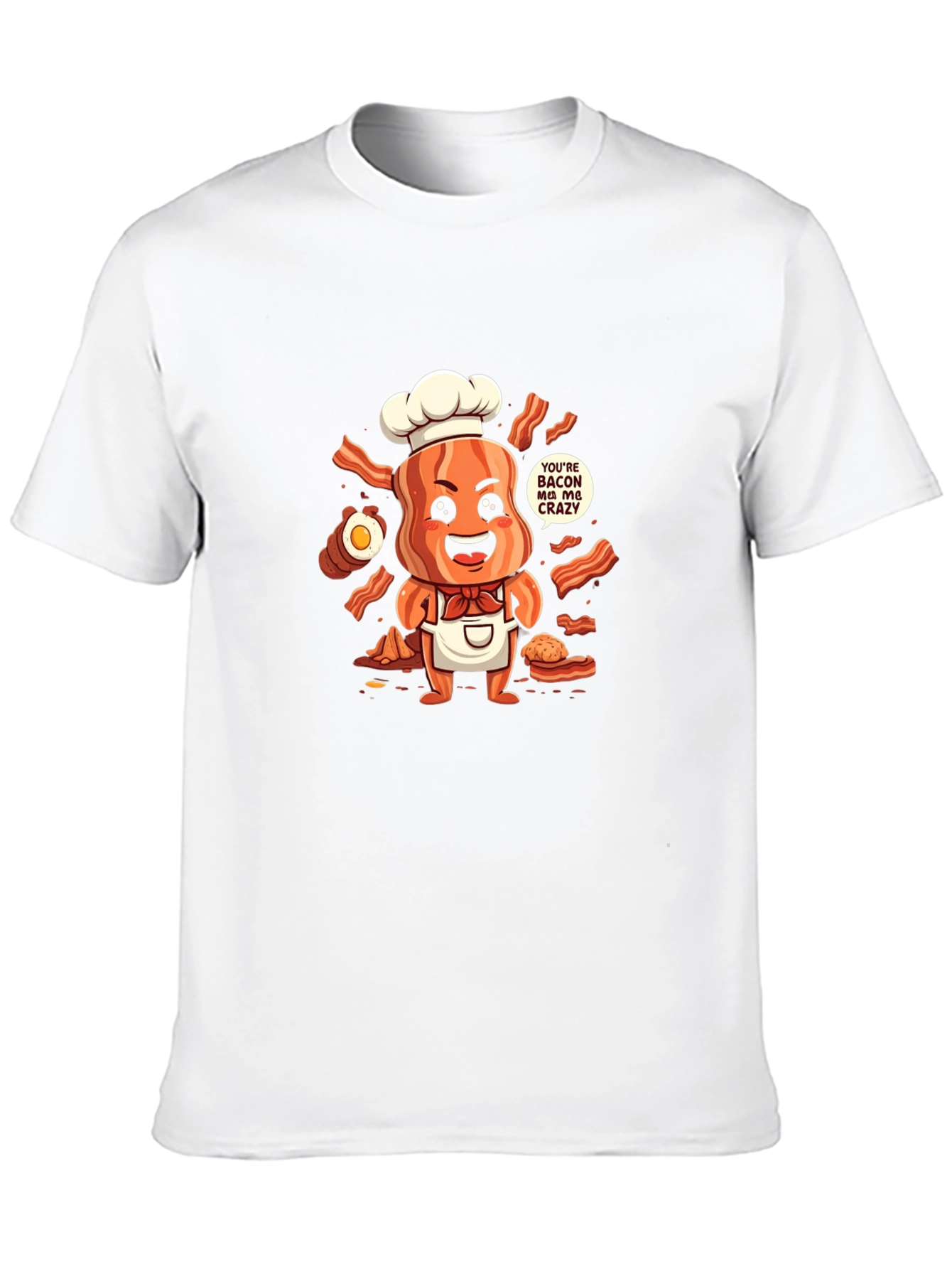 Black Funny Bacon Chef T-Shirt view 10