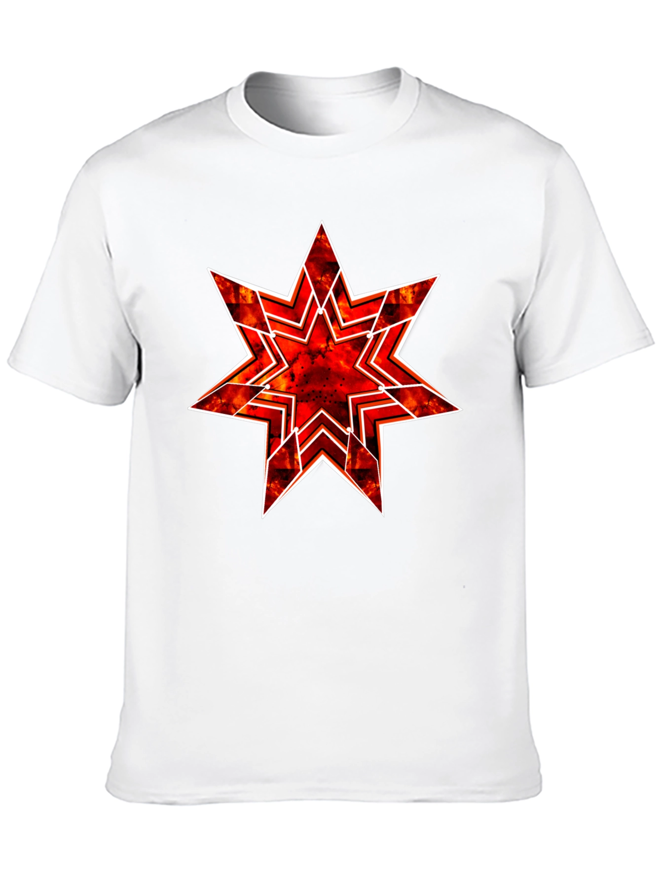 Black Fiery Starburst Graphic Tee - Bold Statement Shirt view 10