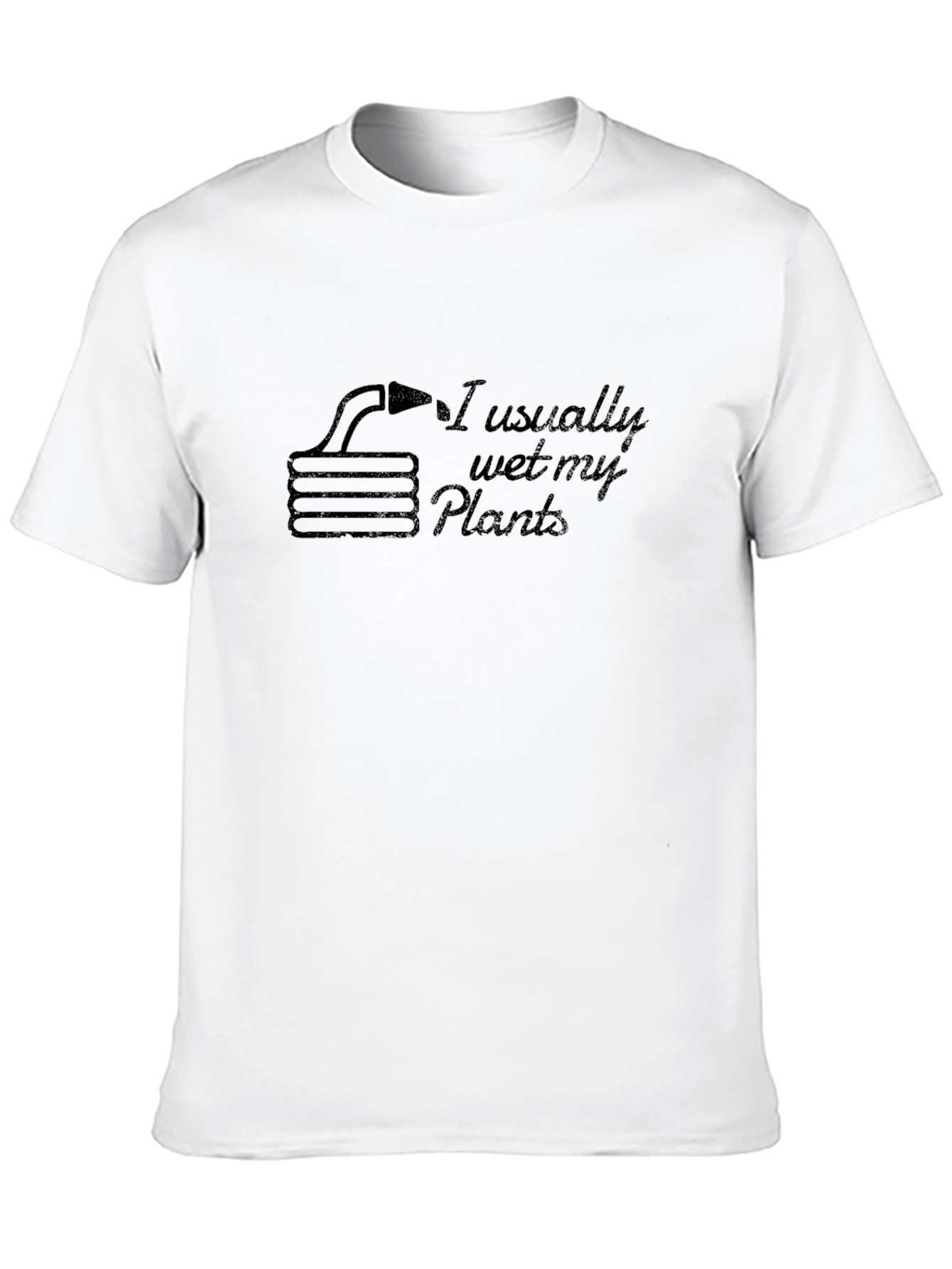 Black I Usually Wet My Plants Humor T-Shirt view 10