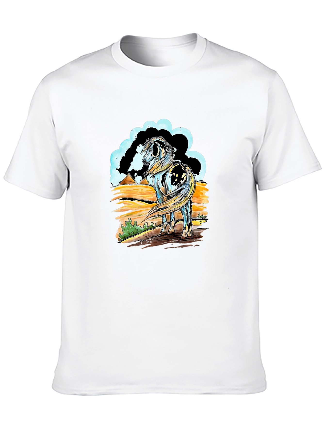 Black Horse Graphic Tee - Black Cotton Shirt view 10