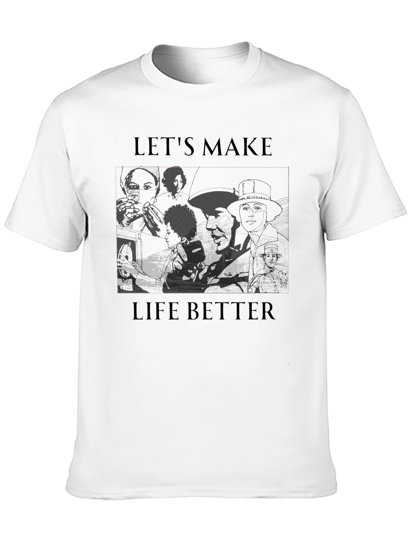 Black Let's Make Life Better Graphic Tee view 10