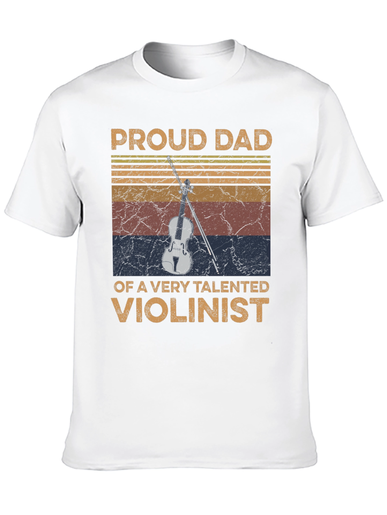 Black Proud Dad Violinist Graphic Tee view 10