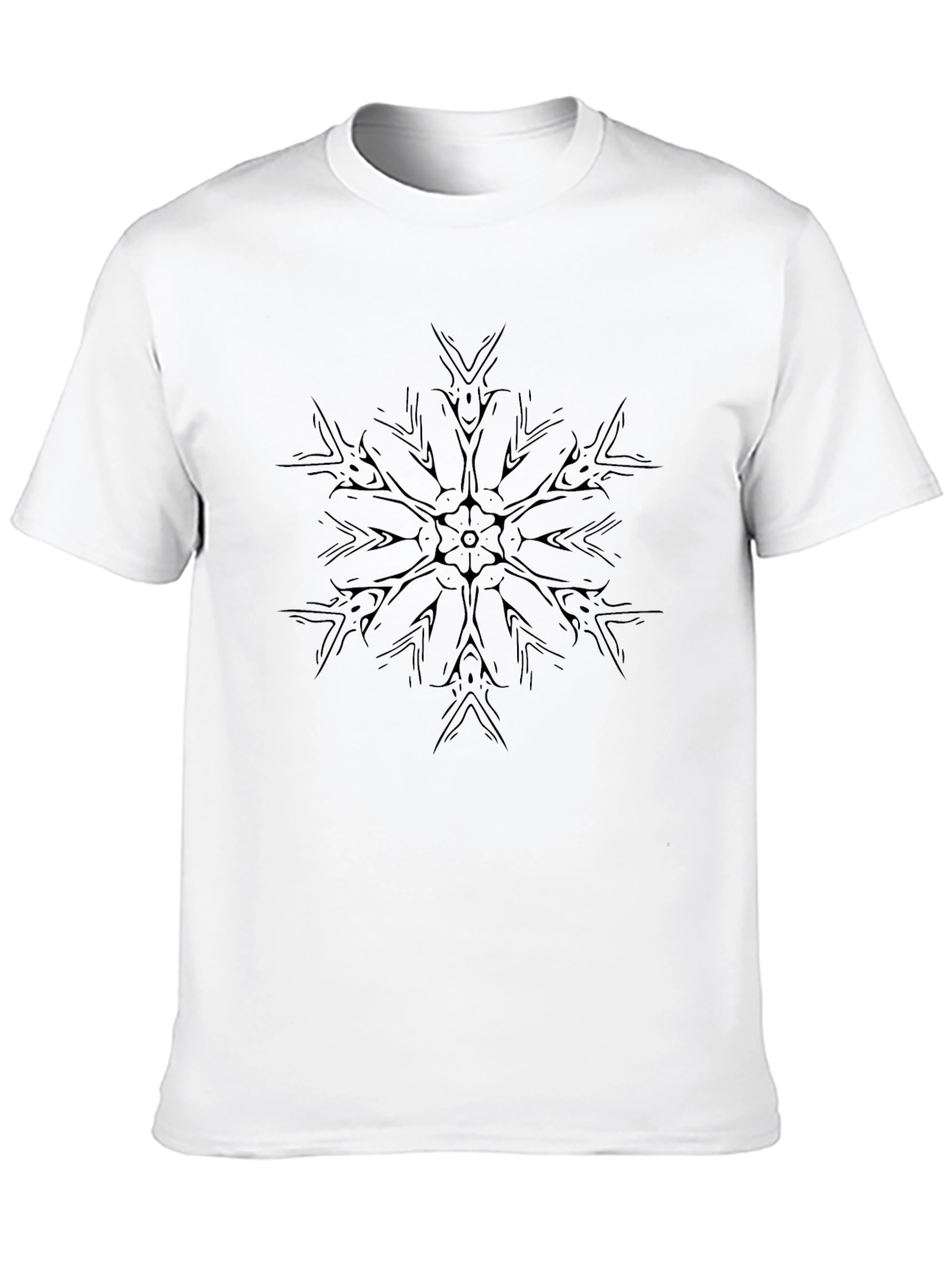 Black Black Graphic Tee - Abstract Mandala Design view 10