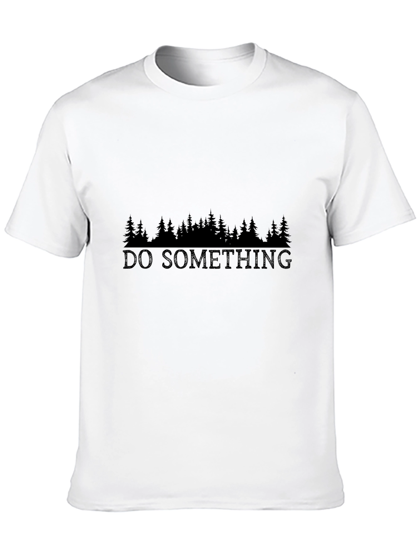 Black Do Something Trees Black Graphic Tee Shirt view 10