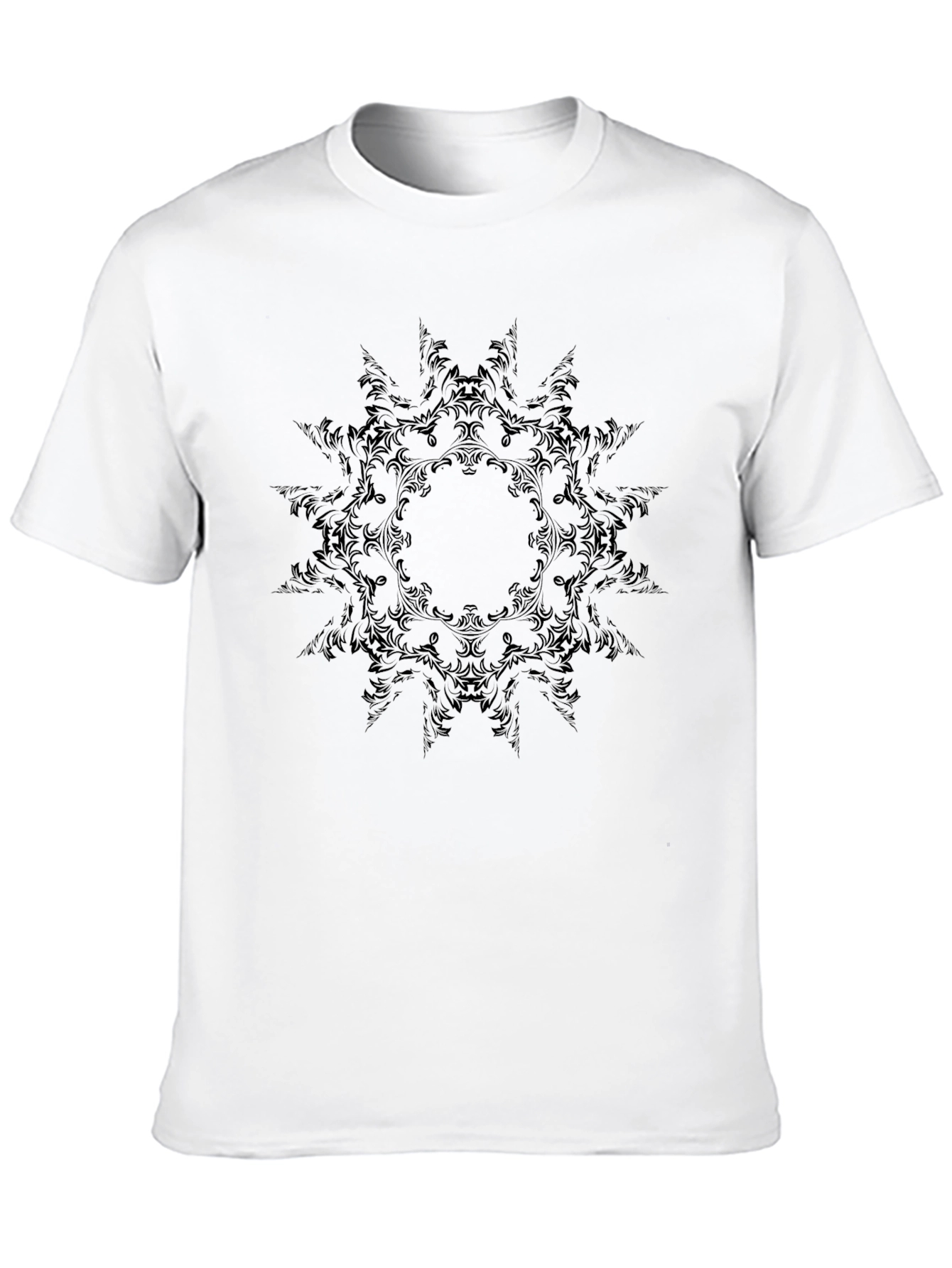 Black Black Mandala Print Men's T-Shirt view 10