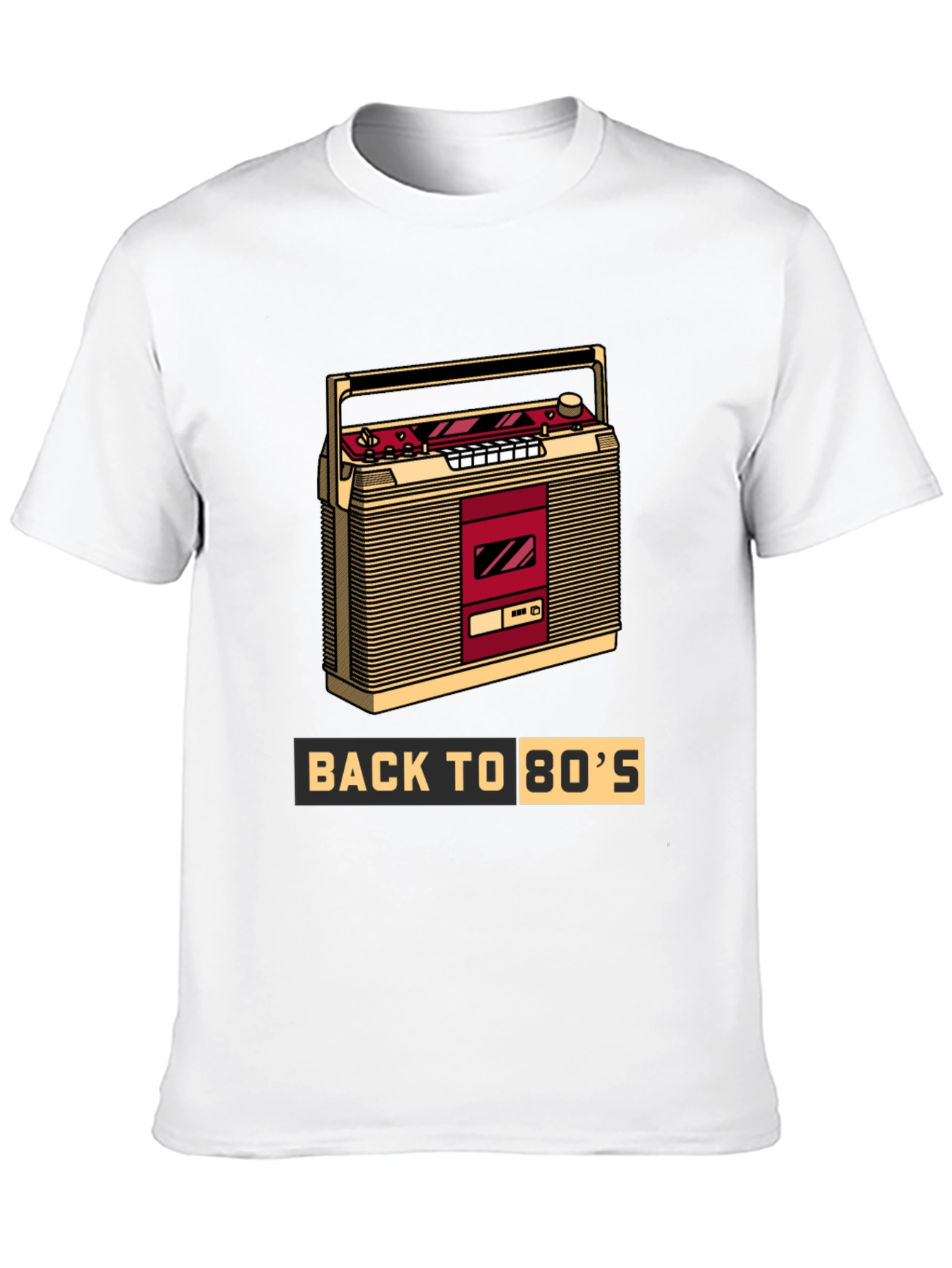 Black Back to the 80s Retro Boombox T-Shirt view 10