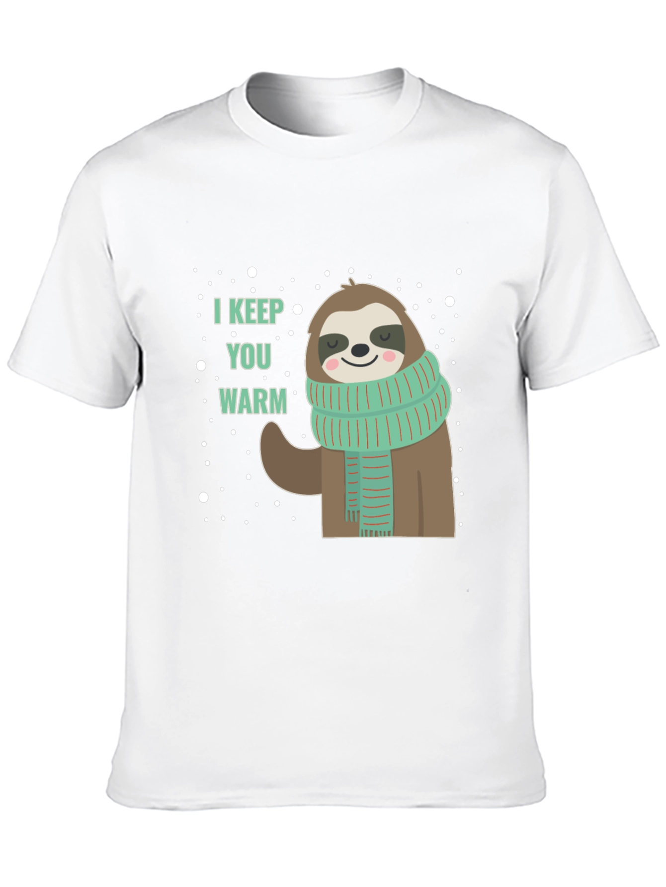 Black Cute Sloth Winter T-Shirt - I Keep You Warm view 10