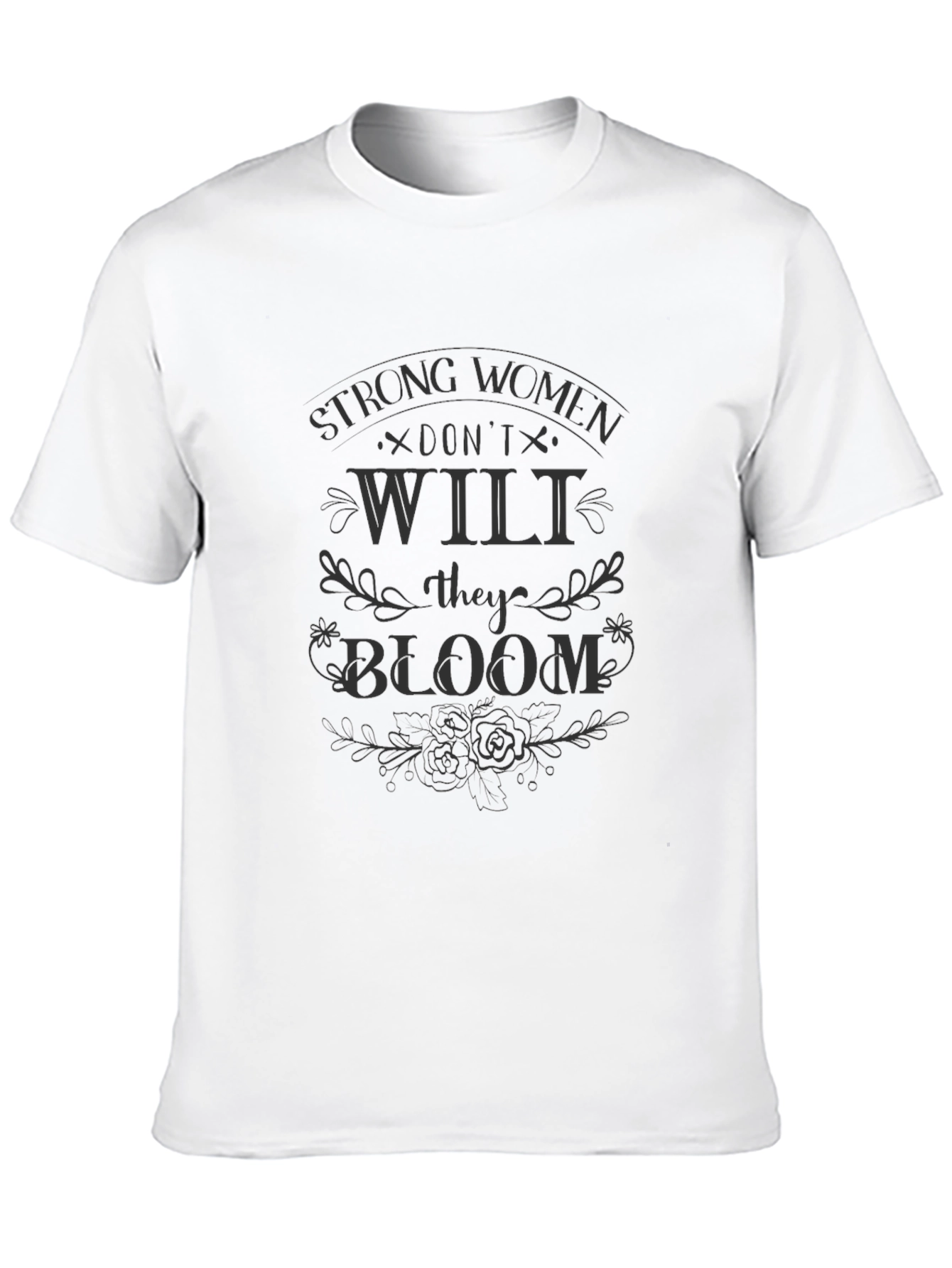 Black Strong Women Bloom Black Graphic Tee view 10