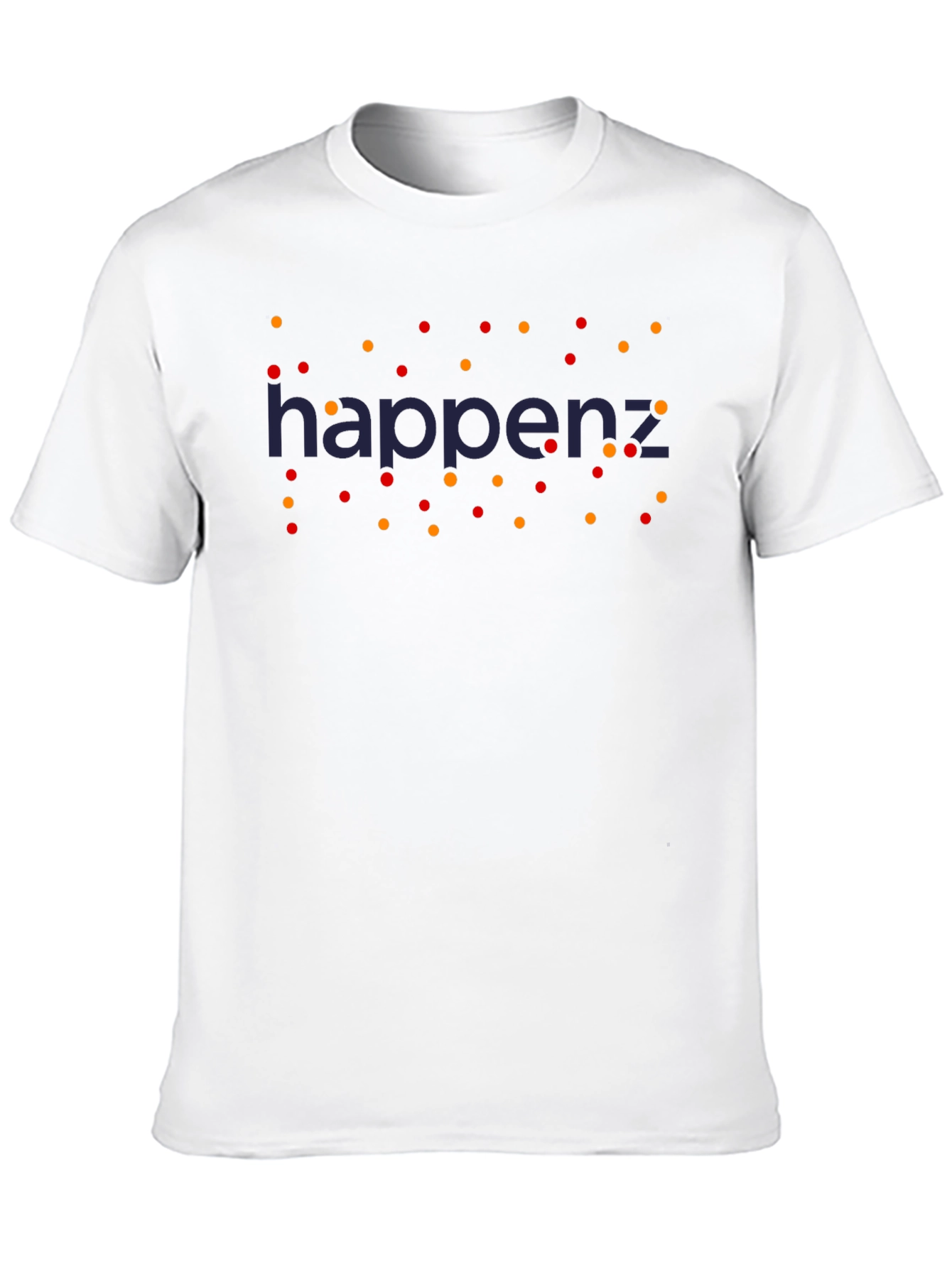 Black Happenz T-Shirt - Black Crew Neck with Colorful Dot Design view 10