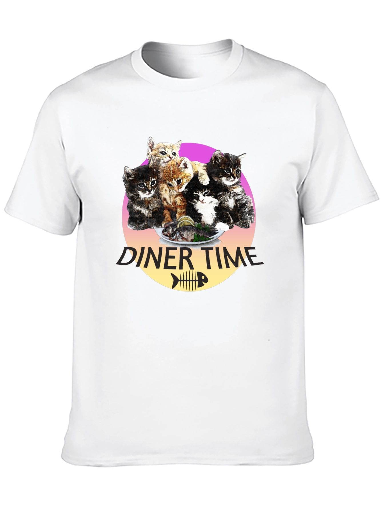 Black Kitten Diner Time T-Shirt - Funny Cat Lover Tee view 10
