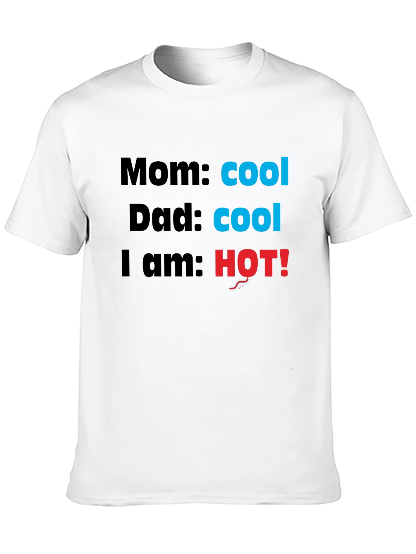 Black Cool Mom & Dad, I'm HOT! Novelty T-Shirt view 10